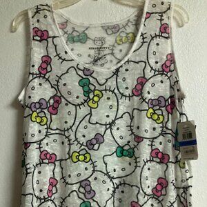HELLO KITTY BY SANRIO KITTY GALORE 2014 HIGH-LOW SHIRT TOP COTT/POLY NWT (JR) XL